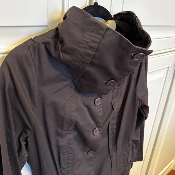 Rundholz Black Label Women’s Designer Brown Cotton Lagenlook Long Trench Coat - Picture 8 of 12